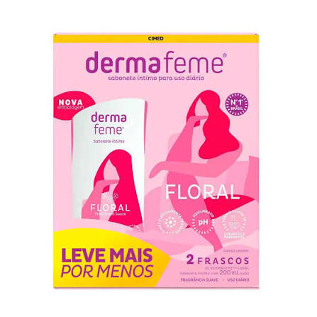 Kit 2 Sabonete Íntimo Floral Dermafeme 200ml — Carmed