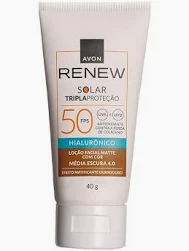 Protetor Solar Facial Matte Cor Escura 5.0 FPS 50 Renew Avon — Avon com entrega em Recife e RMR | Liquida Perfumes