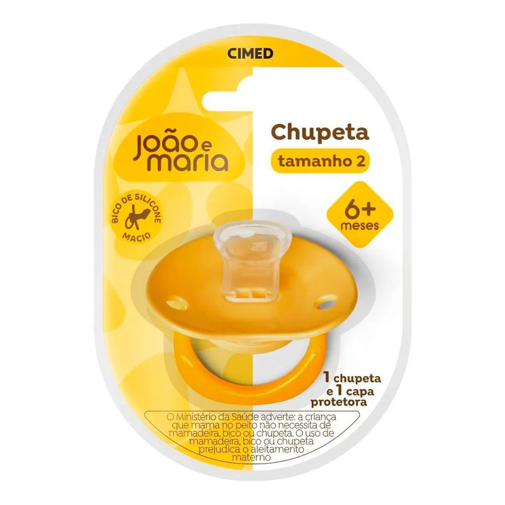 Chupeta Orto Silicone Amarela Tam 2 João e Maria — Carmed com entrega em Recife e RMR | Liquida Perfumes