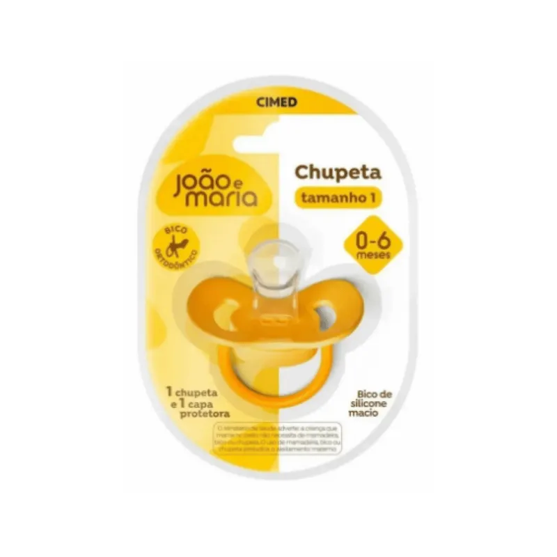 Chupeta Orto Silicone Amarela Tam 1 João e Maria — Carmed com entrega em Recife e RMR | Liquida Perfumes