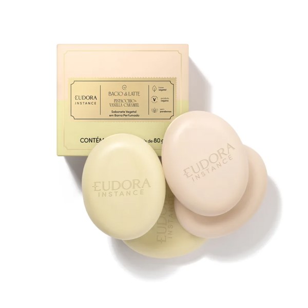 Sabonete em Barra Bacio Di Latte Pistacchio e Vanilla Caramel 80 g — Eudora com entrega em Recife e RMR | Liquida Perfumes