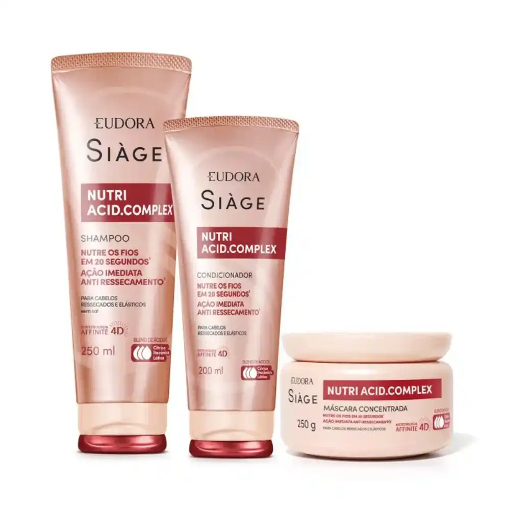 Combo Shampoo + Condicionador + Máscara Siage Nutri Acid. Complex — Eudora com entrega em Recife e RMR | Liquida Perfumes