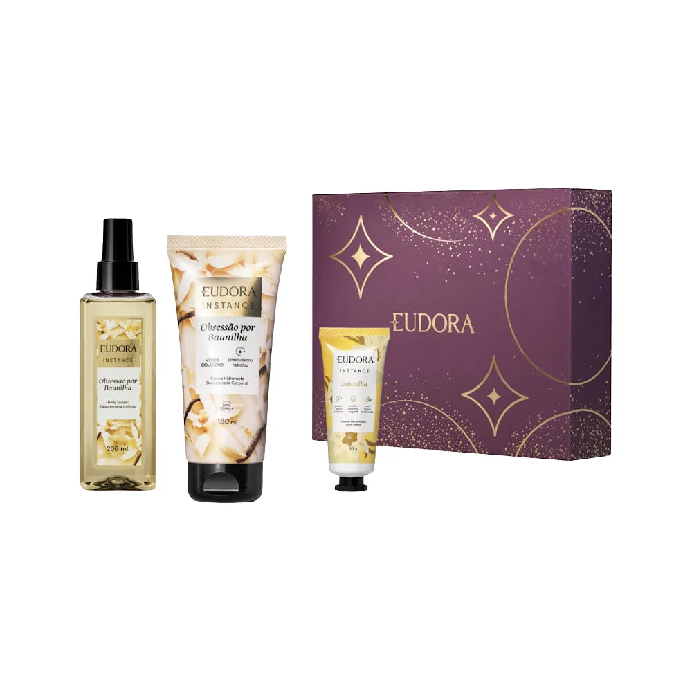 Kit Instance Baunilha Body Splash + Hidratante + Creme Para as Mãos — Eudora com entrega em Recife e RMR | Liquida Perfumes