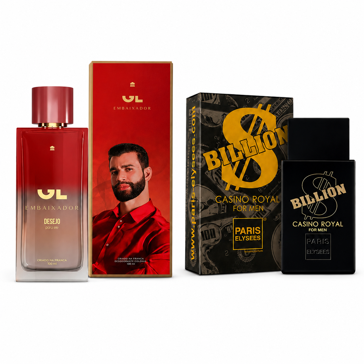 Combo GL Desejo Para Ele + Billion Cassino Royal — GL.ParisElysees com entrega em Recife e RMR | Liquida Perfumes