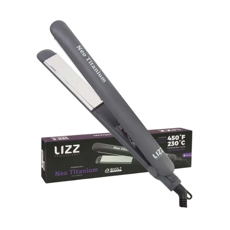 Prancha Neo Titanium Cinza Lizz Professional — Lizz com entrega em Recife e RMR | Liquida Perfumes