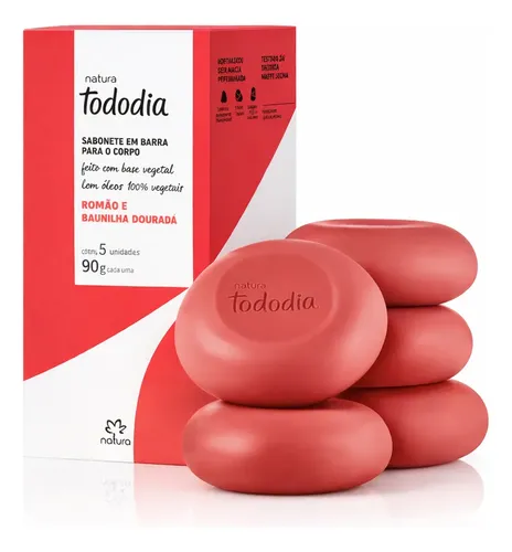 Caixa de Sabonete em Barra Natura Todo Dia Morango e Baunilha Dourada — Natura com entrega em Recife e RMR | Liquida Perfumes