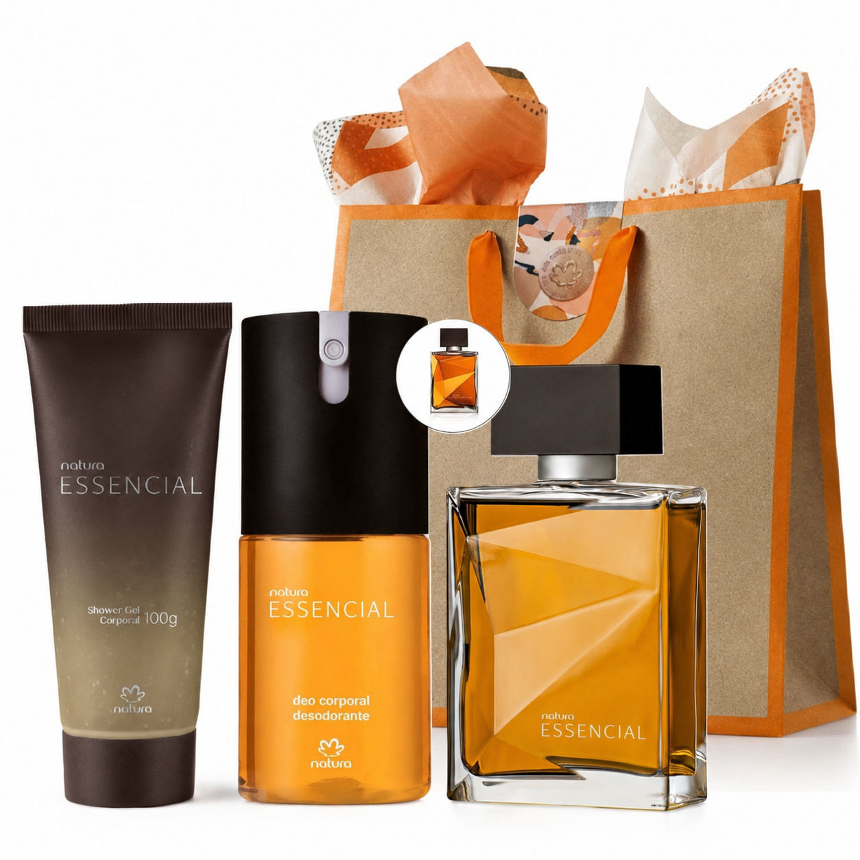 Combo Essencial + Shower Gel + Deo Corporal — Natura com entrega em Recife e RMR | Liquida Perfumes
