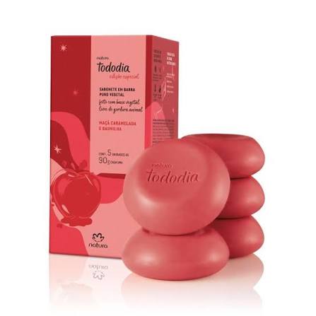Caixa de Sabonete em Barra Natura Todo Dia Maçã Caramelada e Baunilha — Natura com entrega em Recife e RMR | Liquida Perfumes