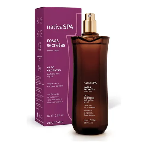Óleo Glorioso Cabelo e Corpo Nativa Spa Rosas Secretas — Oboticário com entrega em Recife e RMR | Liquida Perfumes