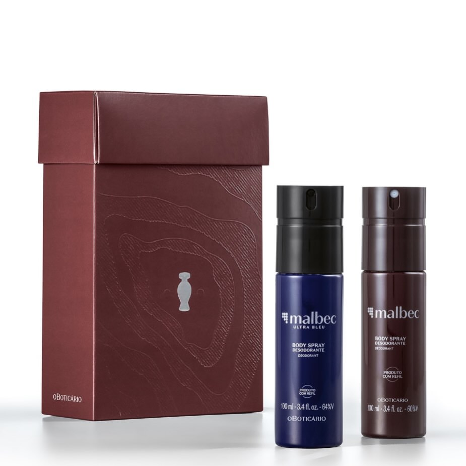 Kit Body Spray Malbec Ultra Bleu + Malbec Tradicional Dia dos Pais 2026 — Oboticário com entrega em Recife | Liquida Perfumes
