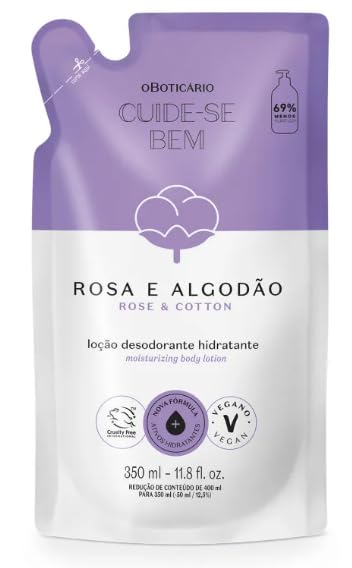 Hidratante Refil Cuide-se Bem Rosa e Algodão — Oboticário com entrega em Recife e RMR | Liquida Perfumes